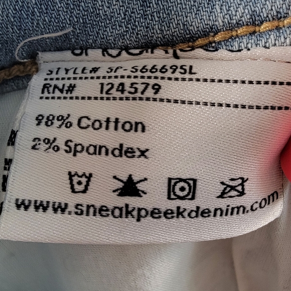 Pookie Loves Sebastian Cut Off Denim Shorts in Blue, Size M - Picture 10 of 11